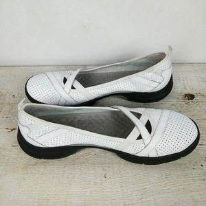 🌵 Privo Clark's White Black Leather Flats 10